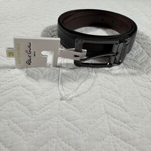 Robert Graham Reversible Leather Belt‎ Mens Sz 38 Black Brown Paisley Buckle NWT